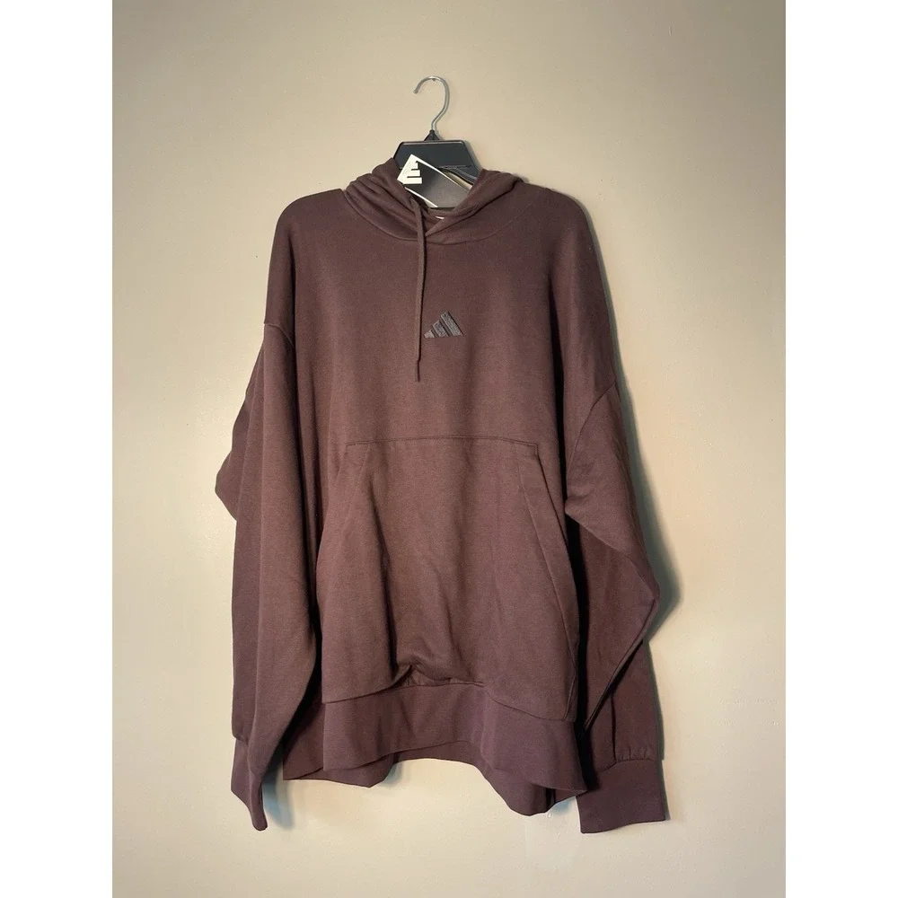 Adidas Men's Feel Cozy Sweatshirt Hoodie Brown Size 2XL New